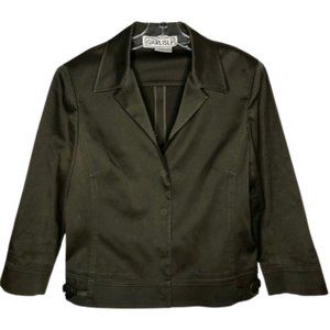 Carlisle Olive Green Polished Cotton Waist Length Jacket-L